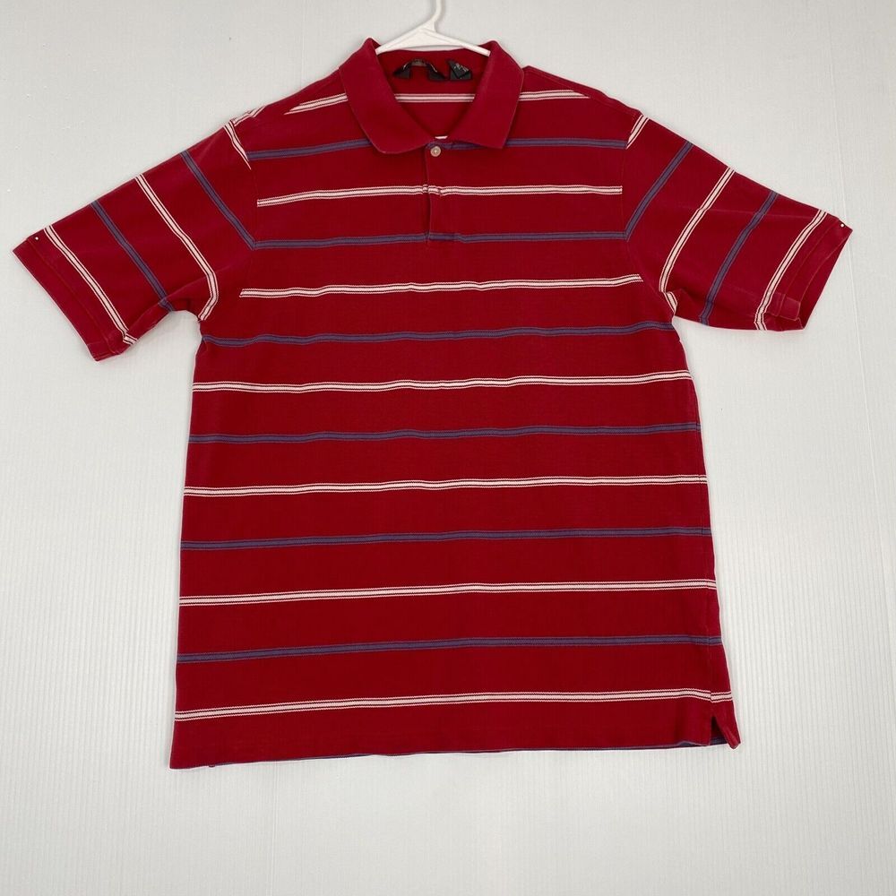 Eddie Bauer Shirt Men's Tall Large Red  Short Sleeve Plaid Hiking Fishing Cotton